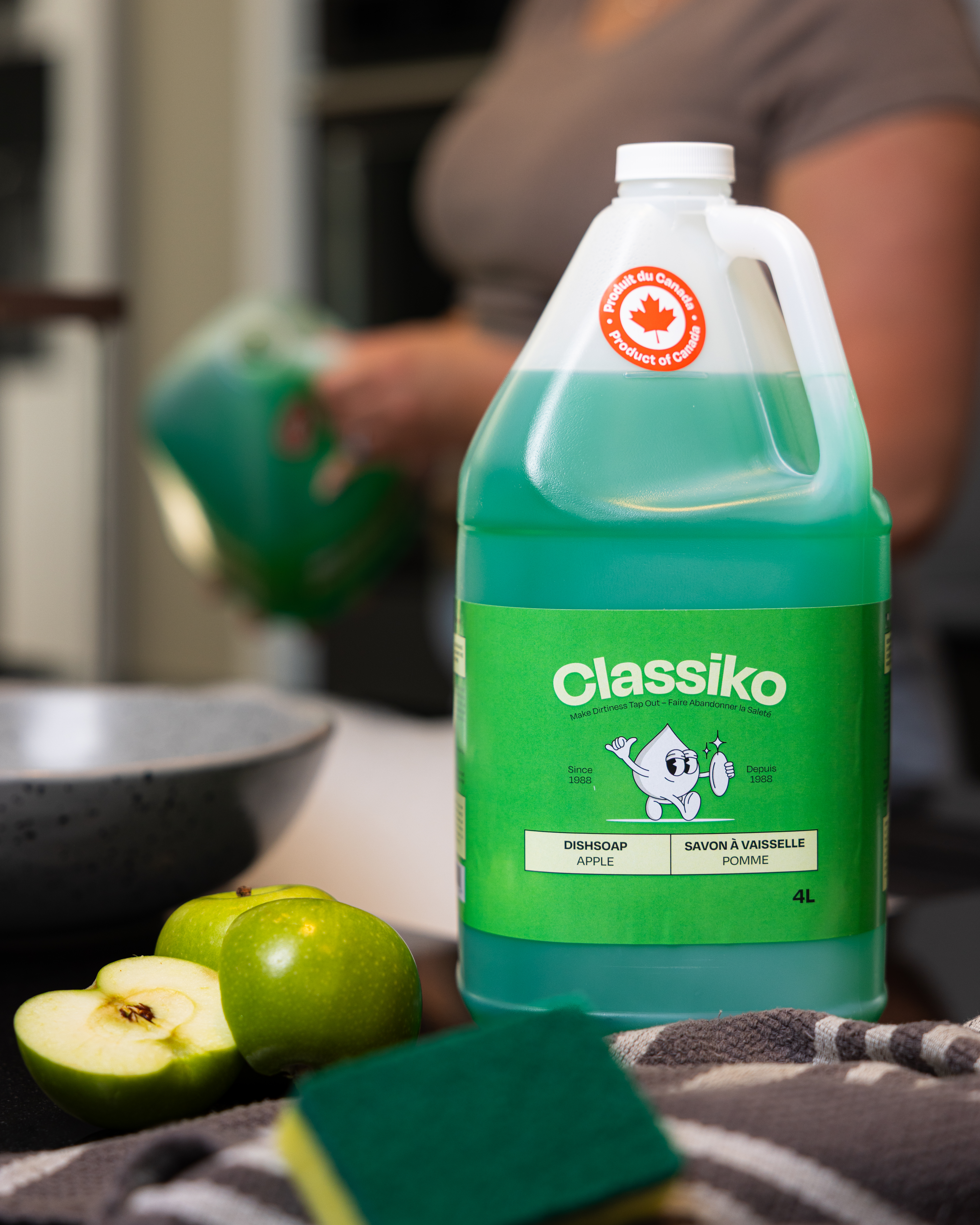 Apple dish soap bottle